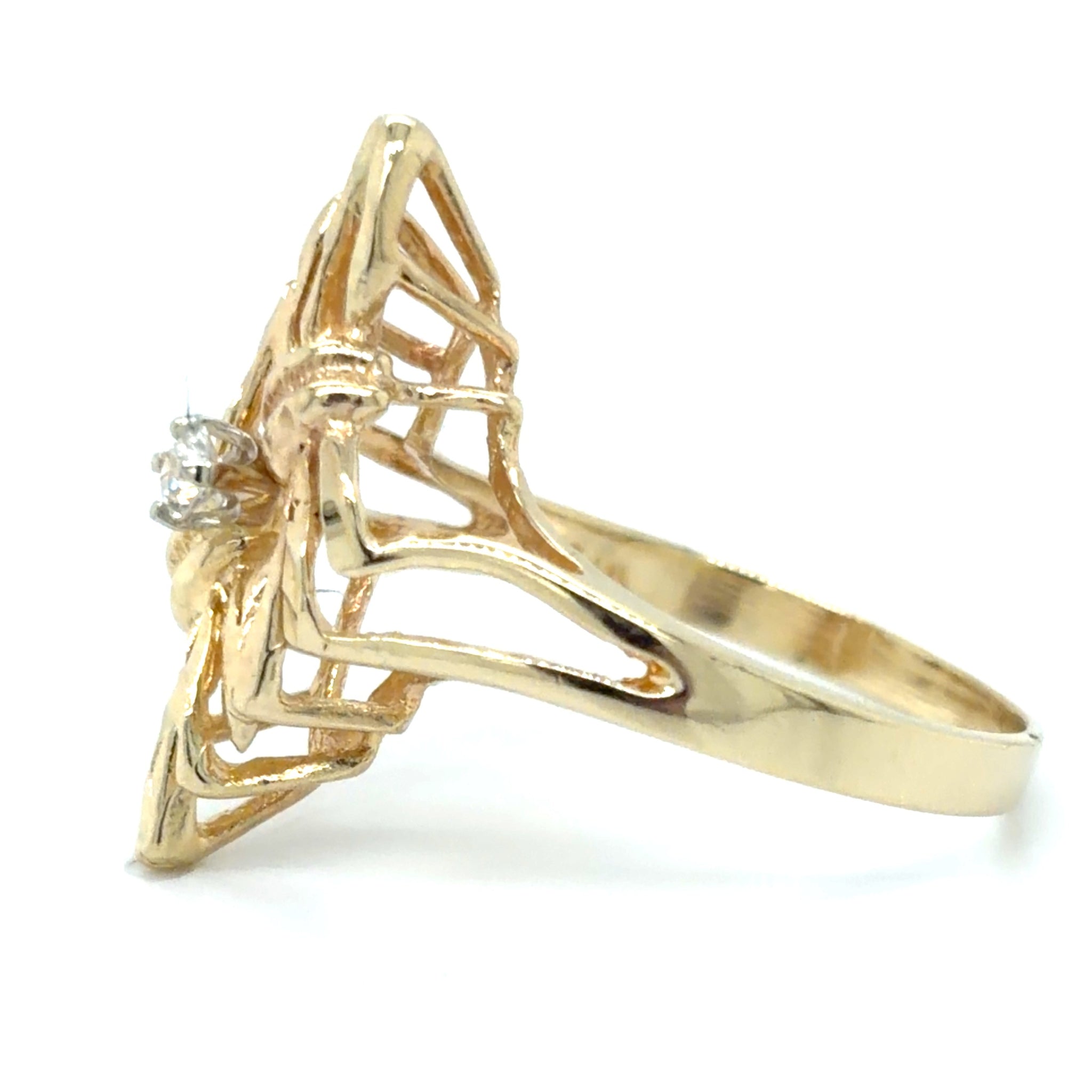 Estate Diamond Cut Bypass Ring
