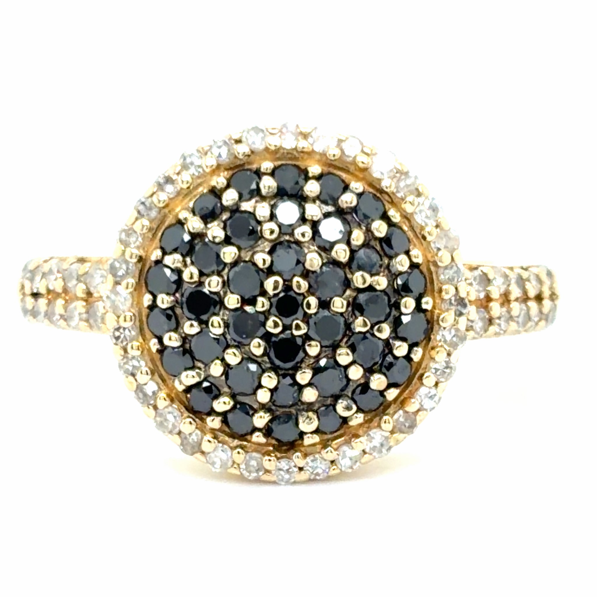 Estate Black & White Diamond Cluster Ring