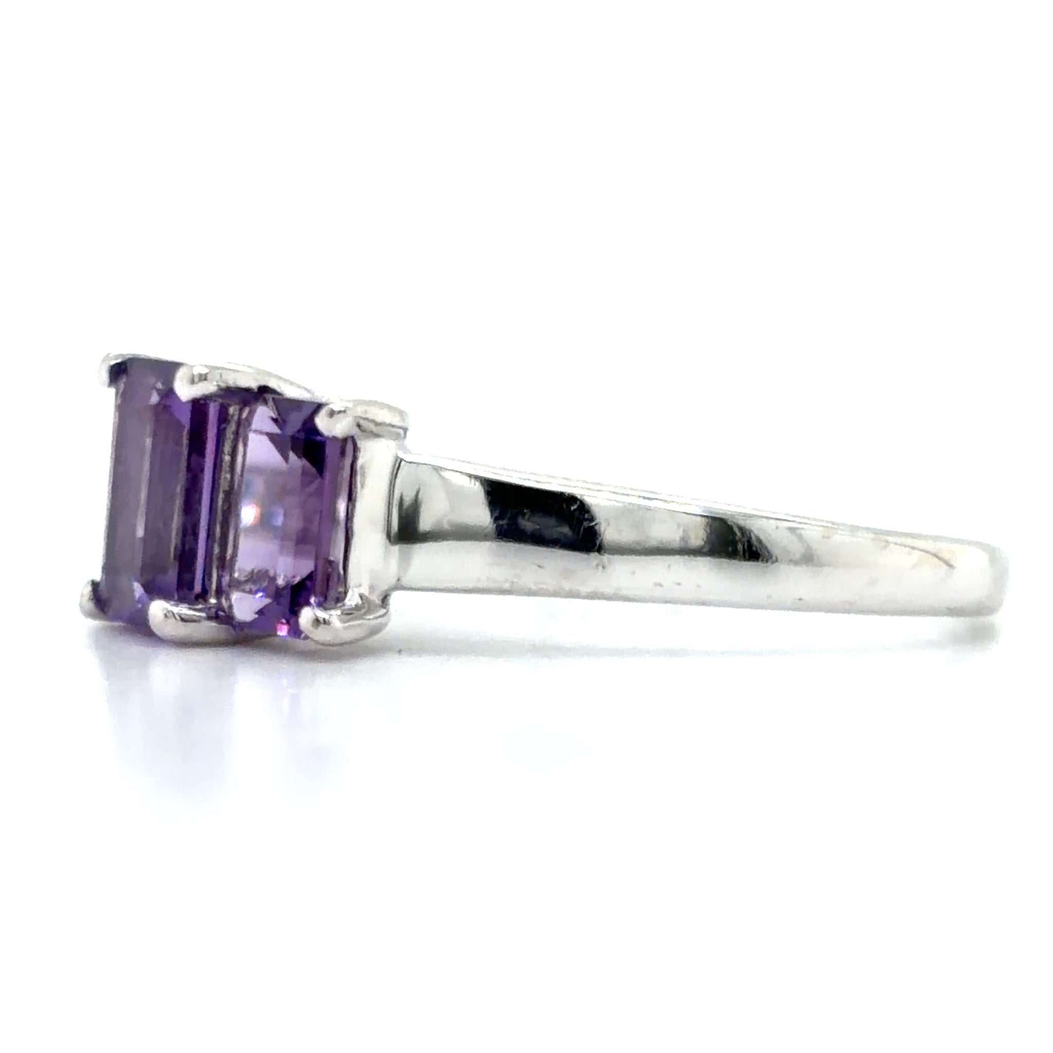 Estate Amethyst 3-Stone Ring