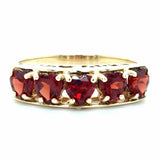 Estate Heart Shaped Garnet Band