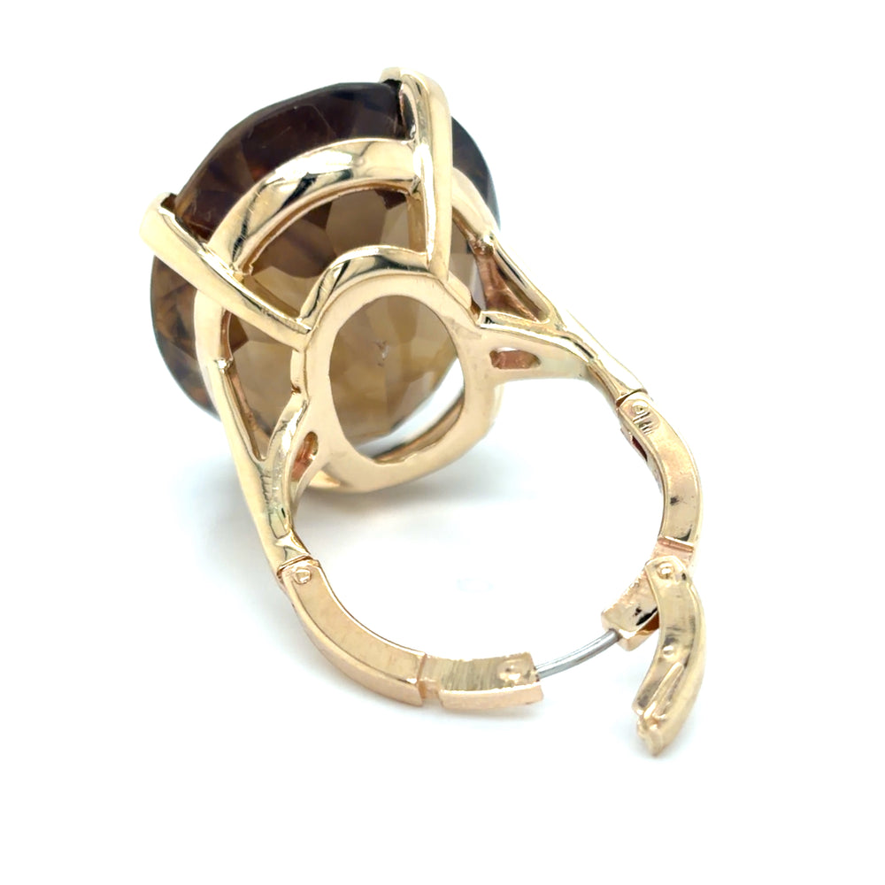 Estate Smokey Quartz Ring with Finger Mate Expandable Shank