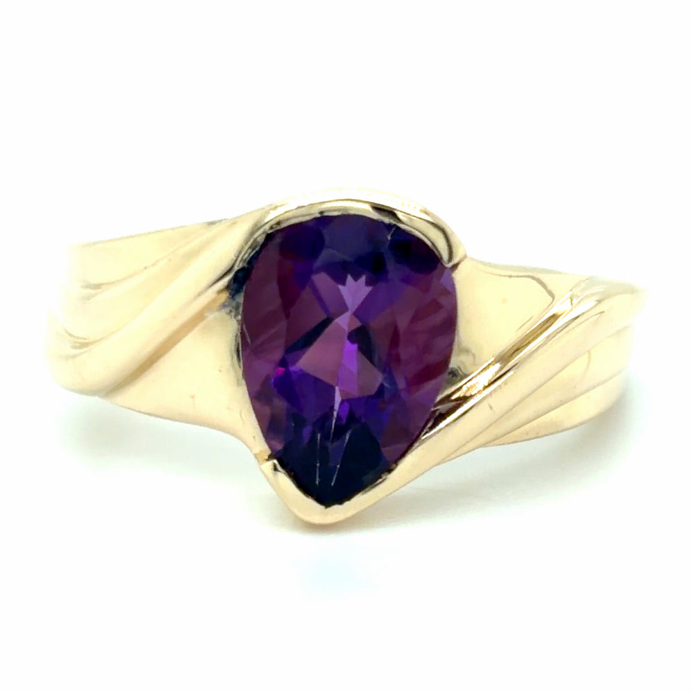 Estate Pear Shaped Amethyst Ring