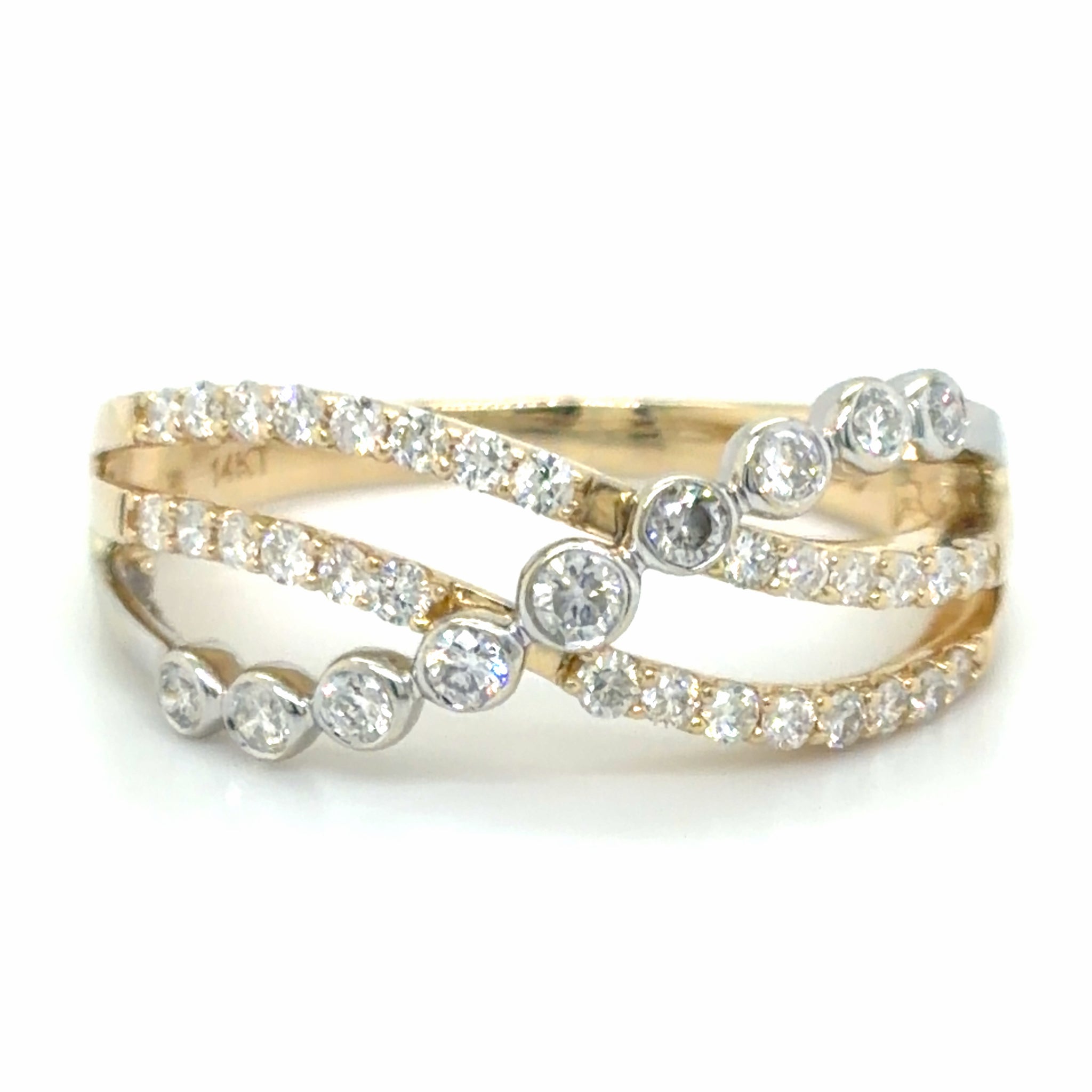 Estate Two-Tone Gold 0.50cttw Diamond Ring