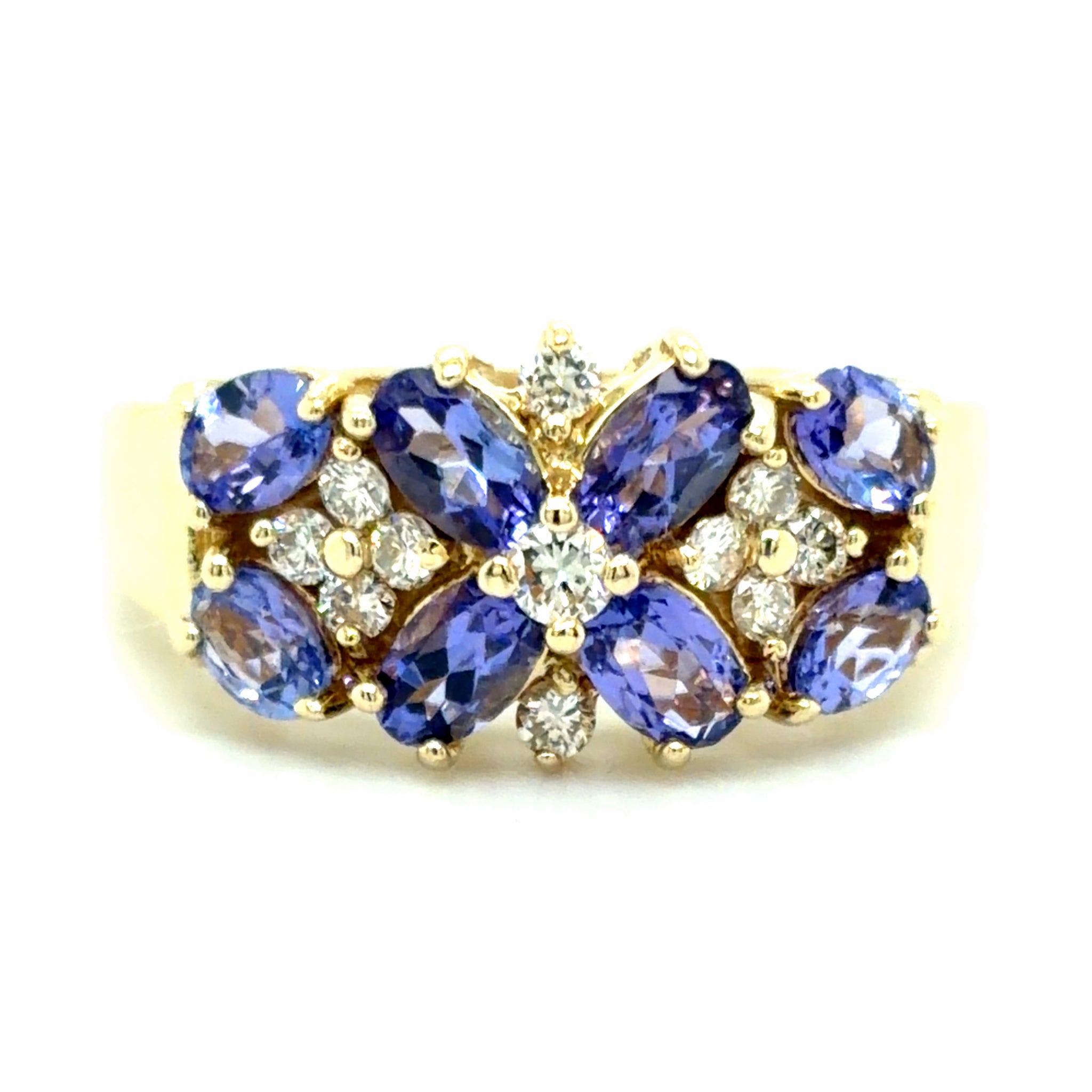 Estate Tanzanite & Diamond Fashion Ring