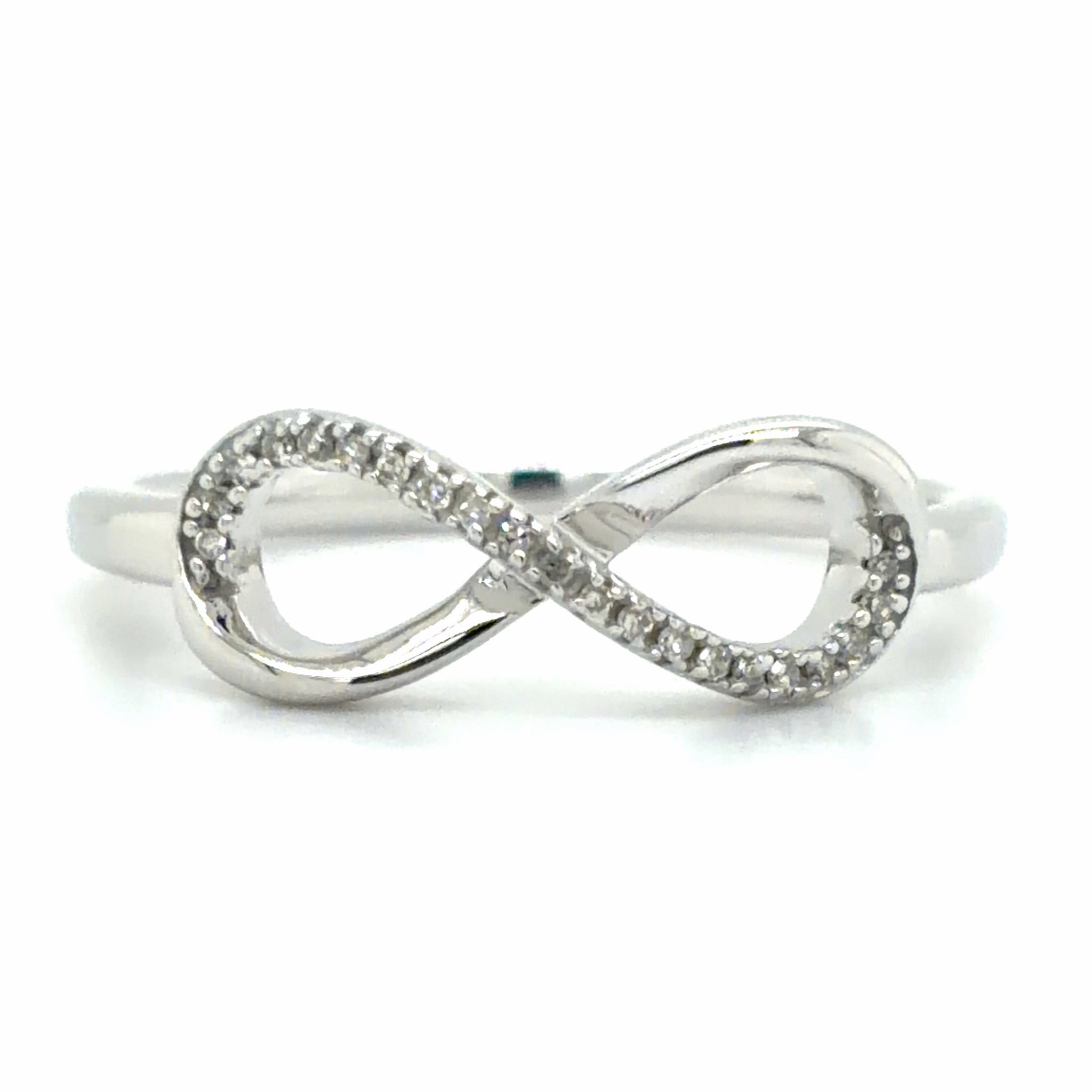 Estate size 7 Diamond Infinity Symbol Ring