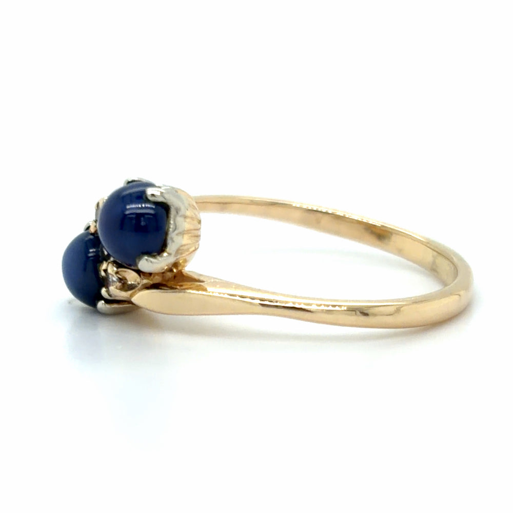 Estate Star Sapphire Toi et Moi Ring