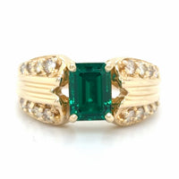 Estate Lab Grown Emerald Fashion Ring
