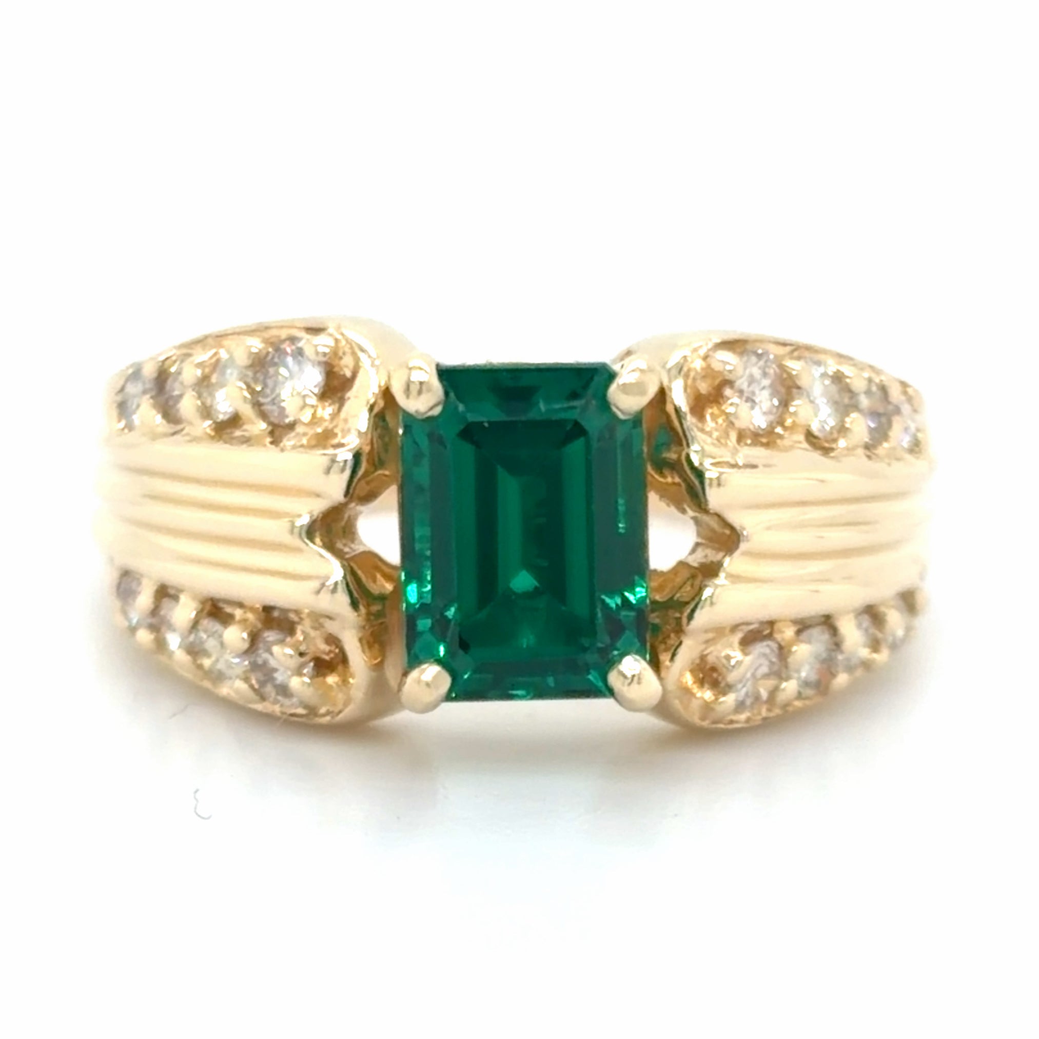 Estate Lab Grown Emerald Fashion Ring