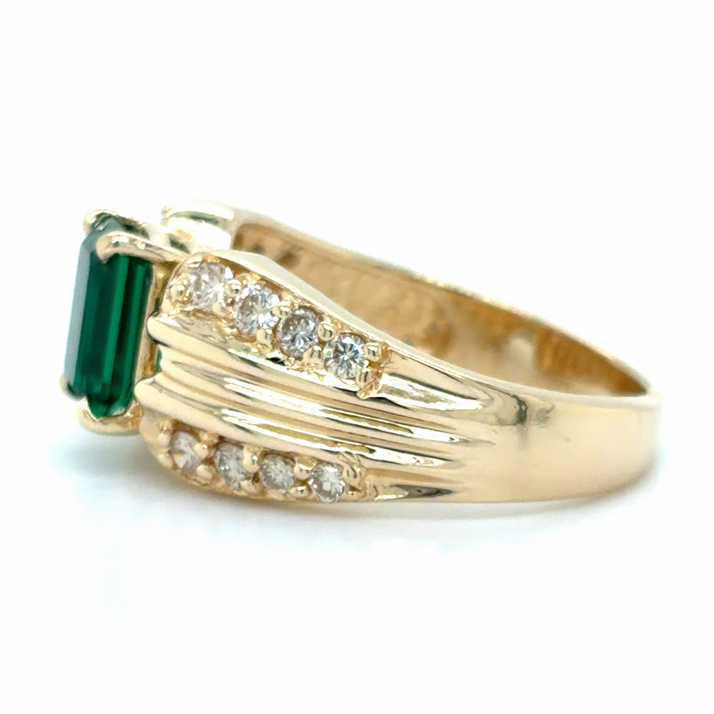 Estate Lab Grown Emerald Fashion Ring