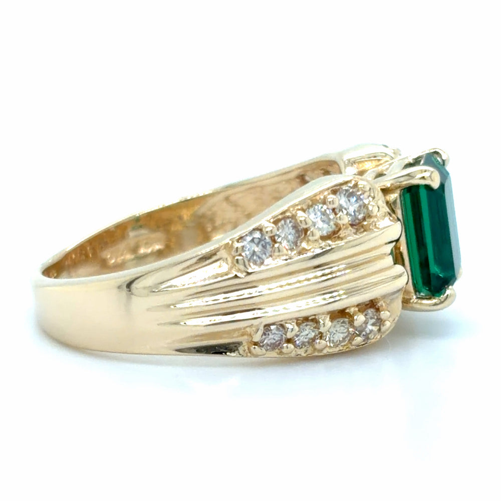 Estate Lab Grown Emerald Fashion Ring