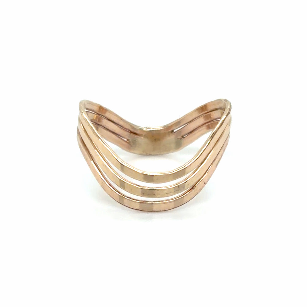 Estate Triple Row Chevron Ring