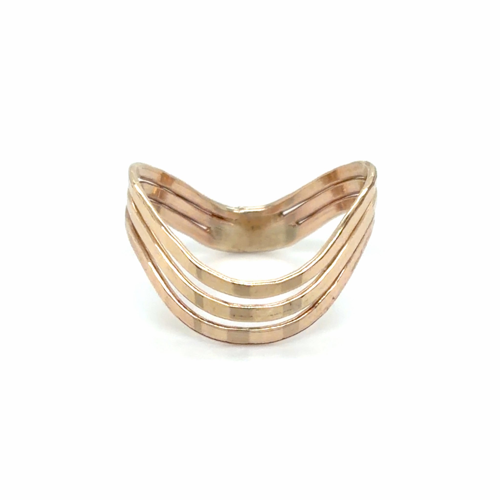 Estate Triple Row Chevron Ring