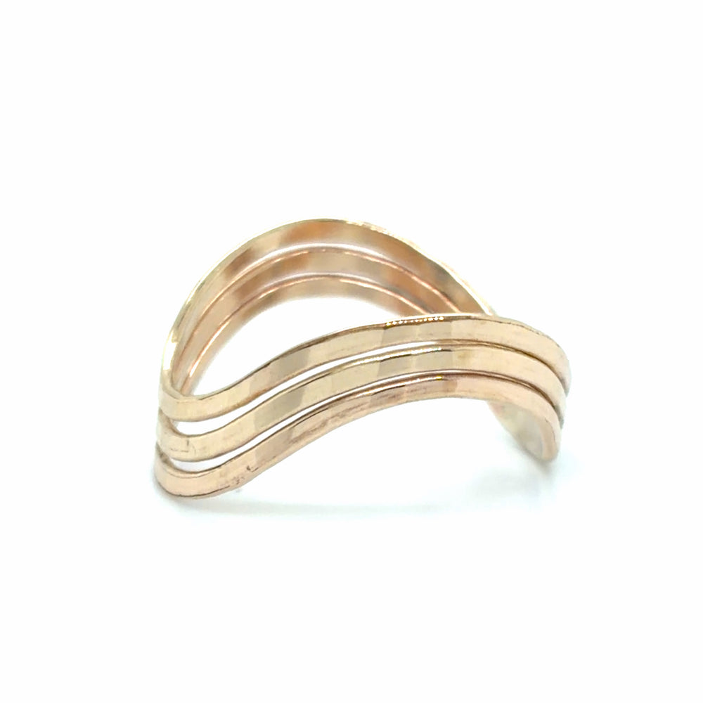 Estate Triple Row Chevron Ring