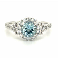 Estate Aquamarine & Diamond Vintage Inspired Ring