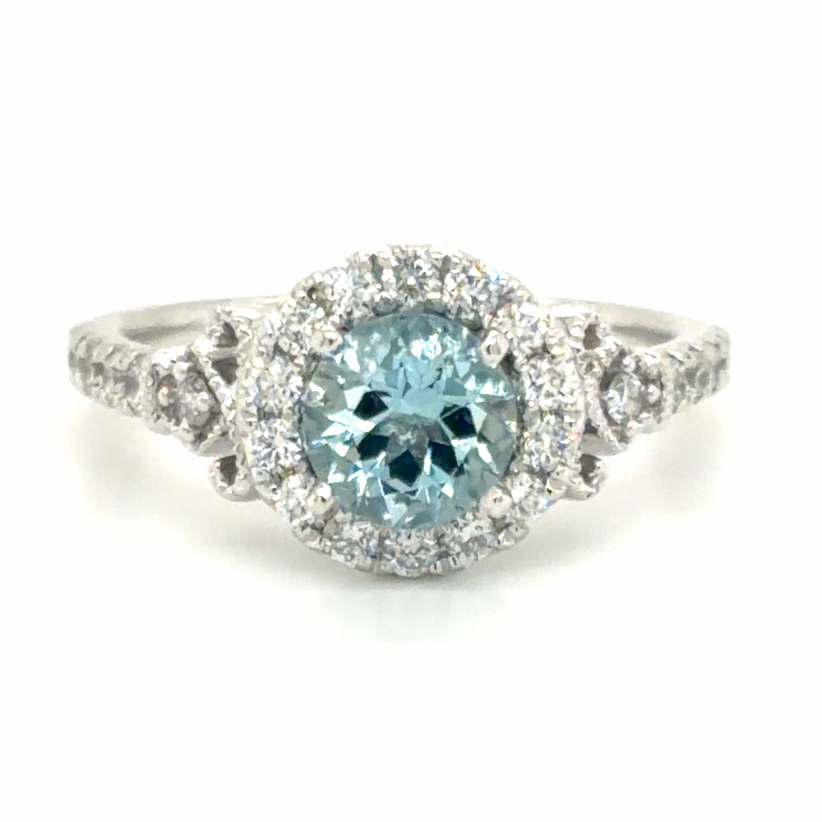Estate Aquamarine & Diamond Vintage Inspired Ring