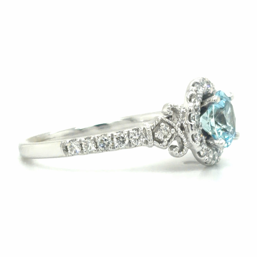 Estate Aquamarine & Diamond Vintage Inspired Ring