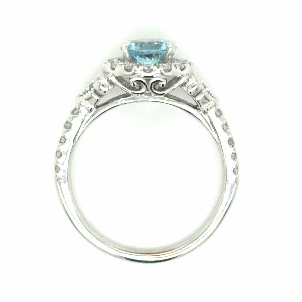 Estate Aquamarine & Diamond Vintage Inspired Ring