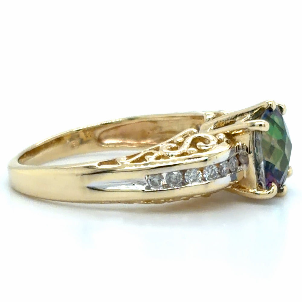 Estate Mystic Topaz Filigree Ring