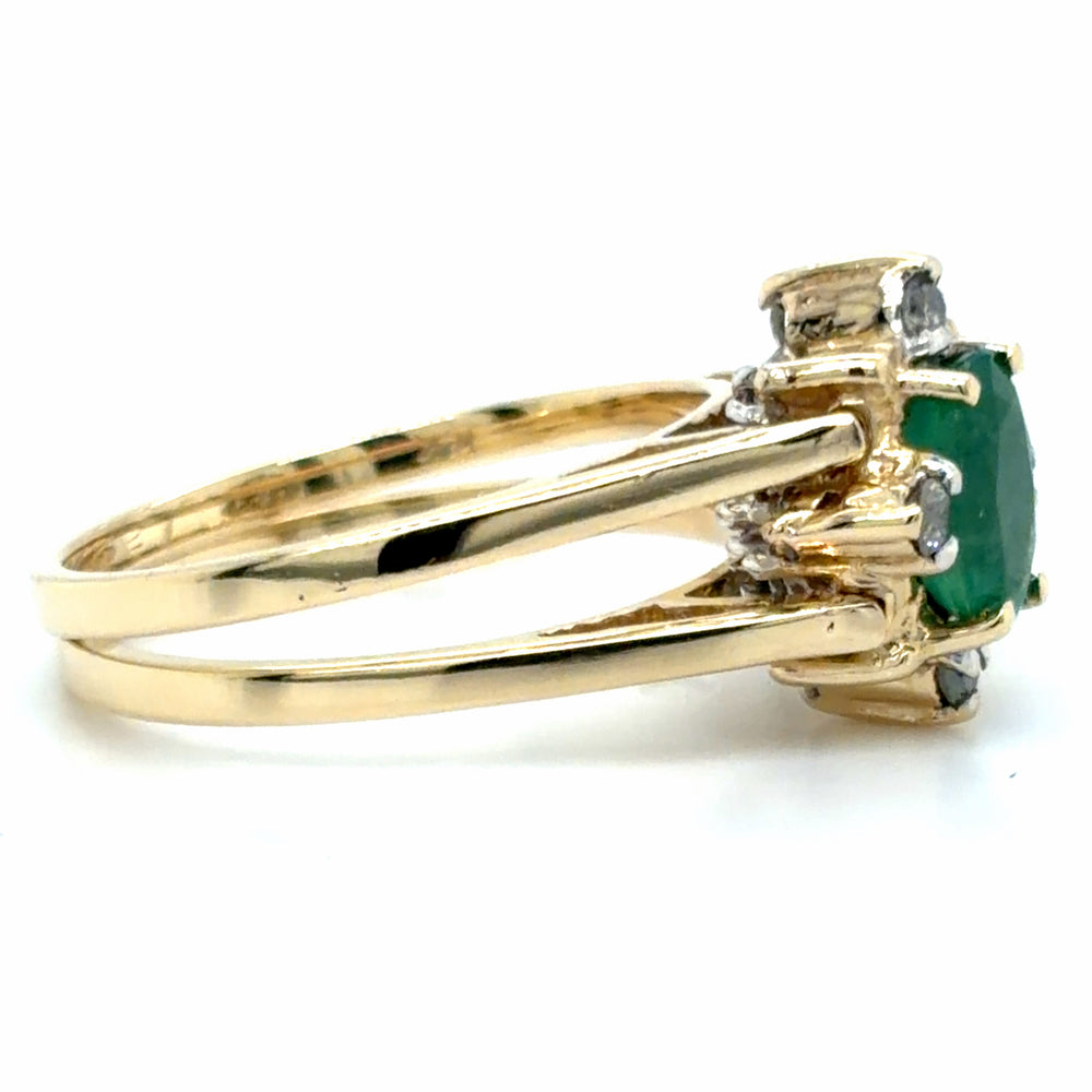 Estate Reversible Emerald and Diamond Ring