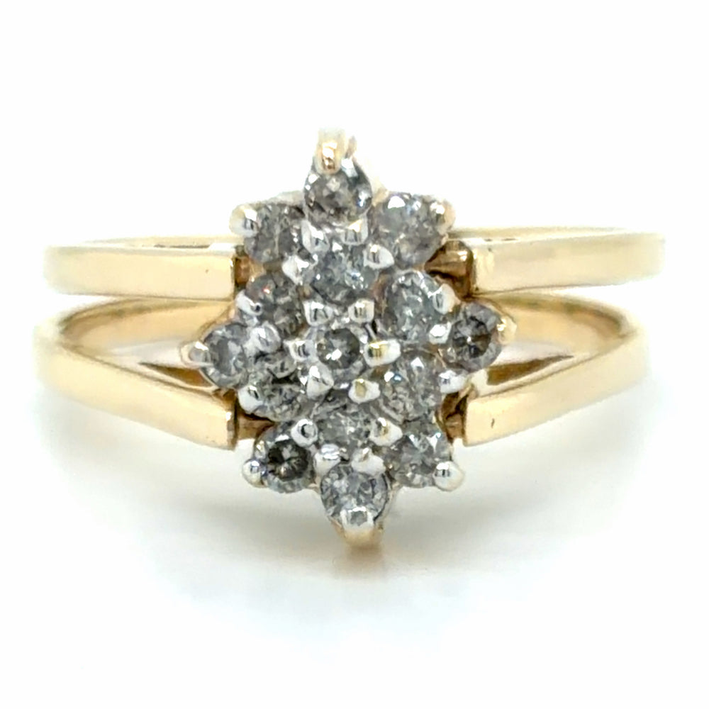 Estate Reversible Emerald and Diamond Ring