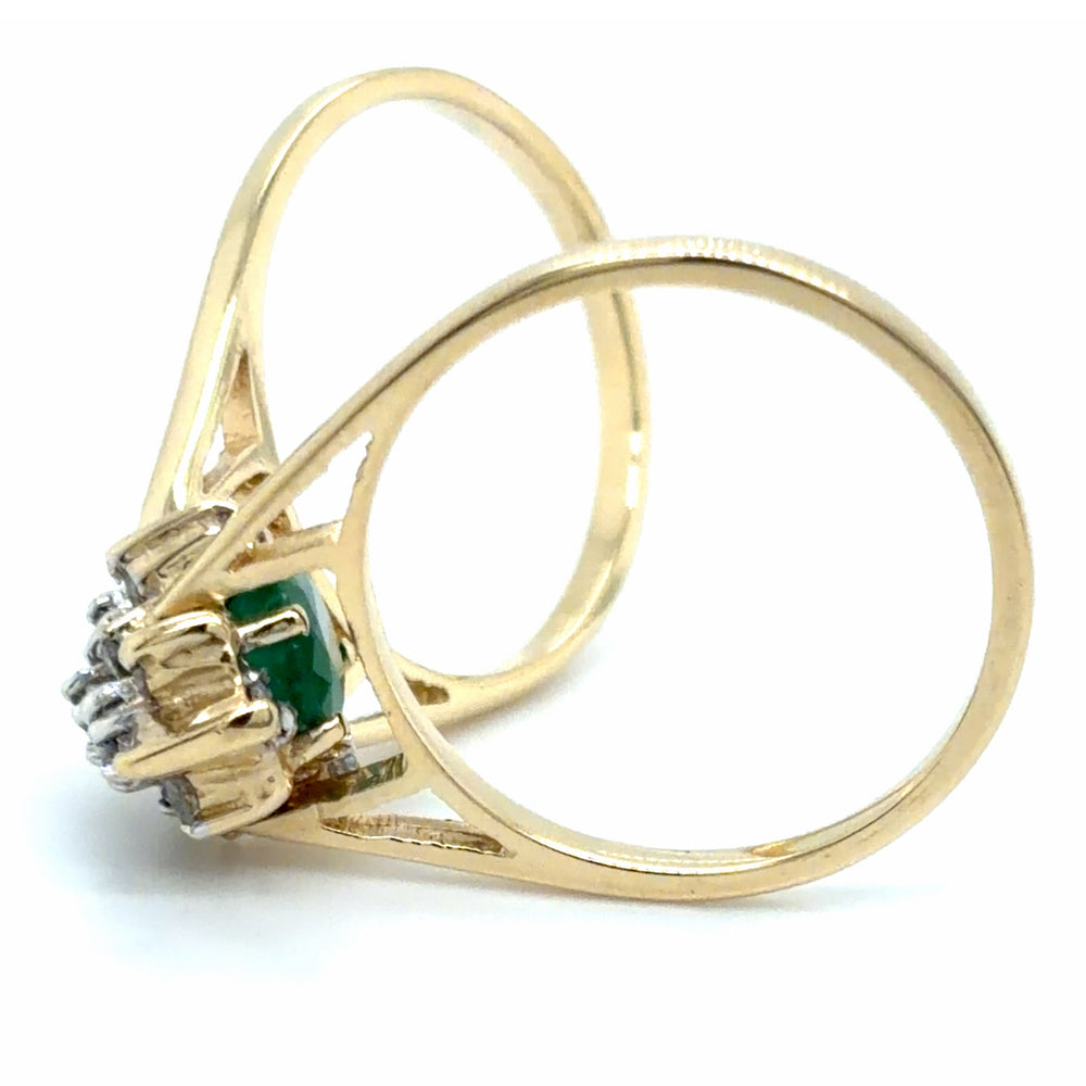 Estate Reversible Emerald and Diamond Ring