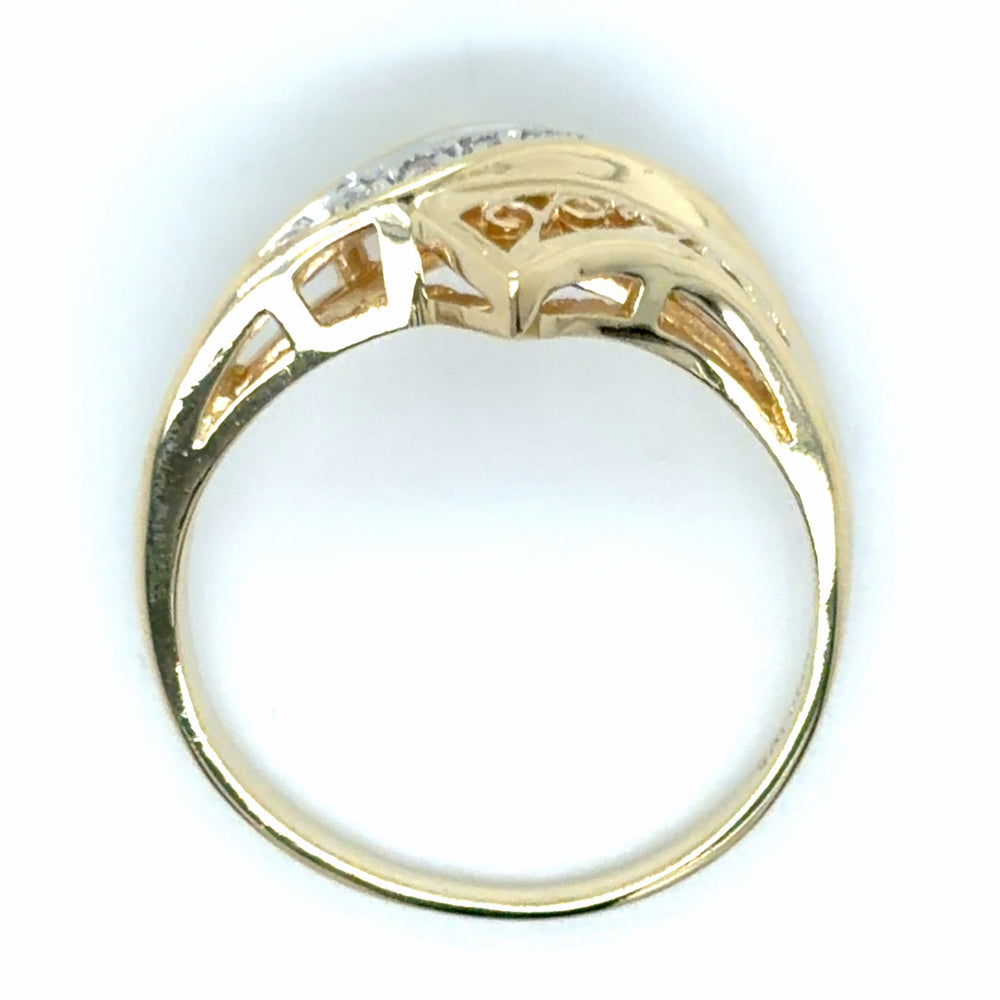 Estate Diamond Filigree Bypass Ring