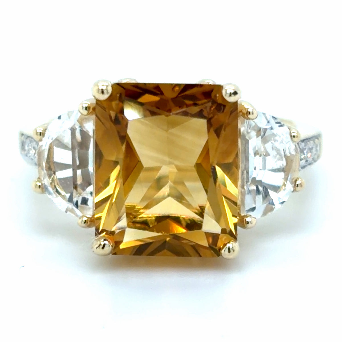 Estate Yellow & White Cubic Zirconia Fashion Ring