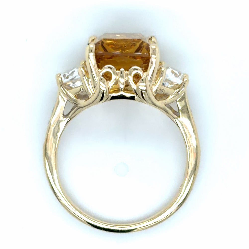 Estate Yellow & White Cubic Zirconia Fashion Ring