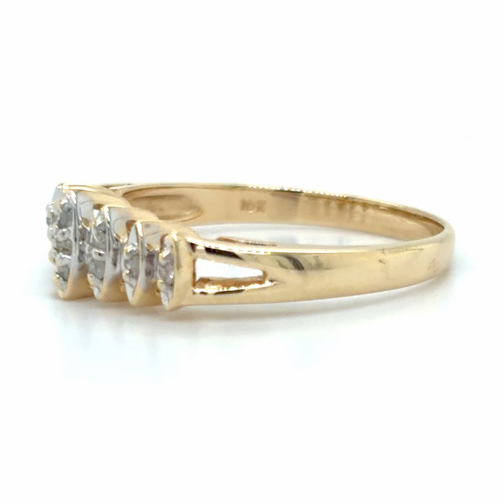 Estate 0.11cttw Diamond Rooftop Ring