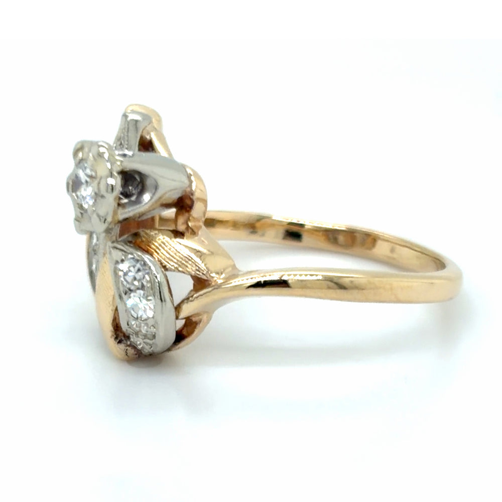 Estate Diamond Fashion Ring with Florentine Etching