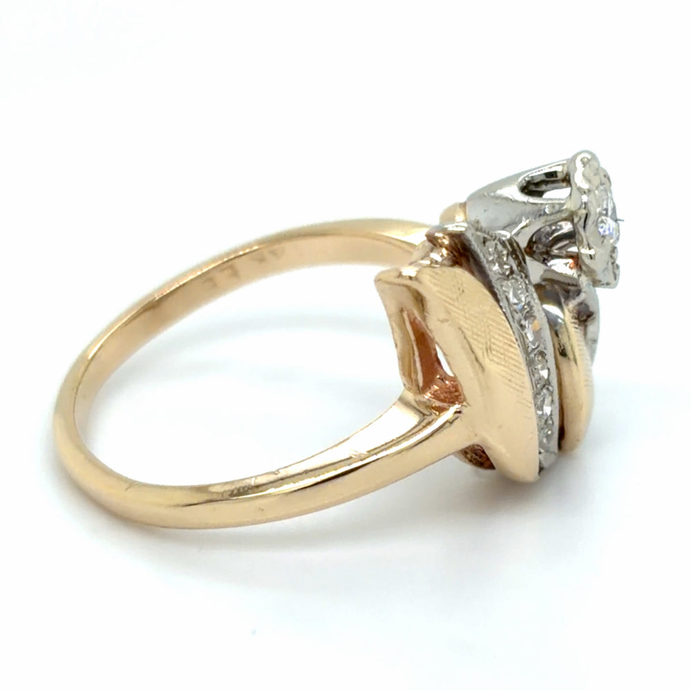Estate Diamond Fashion Ring with Florentine Etching