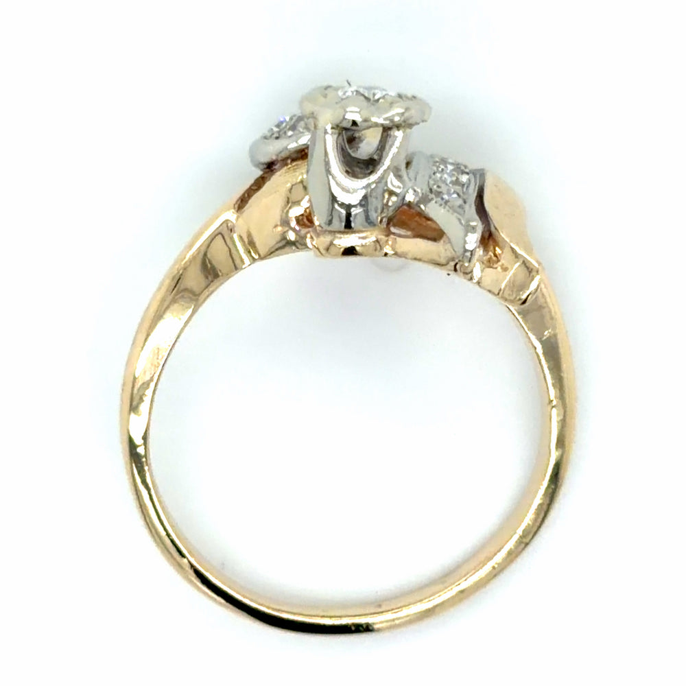 Estate Diamond Fashion Ring with Florentine Etching