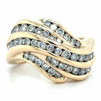 Estate Channel Set Diamond Wave Ring