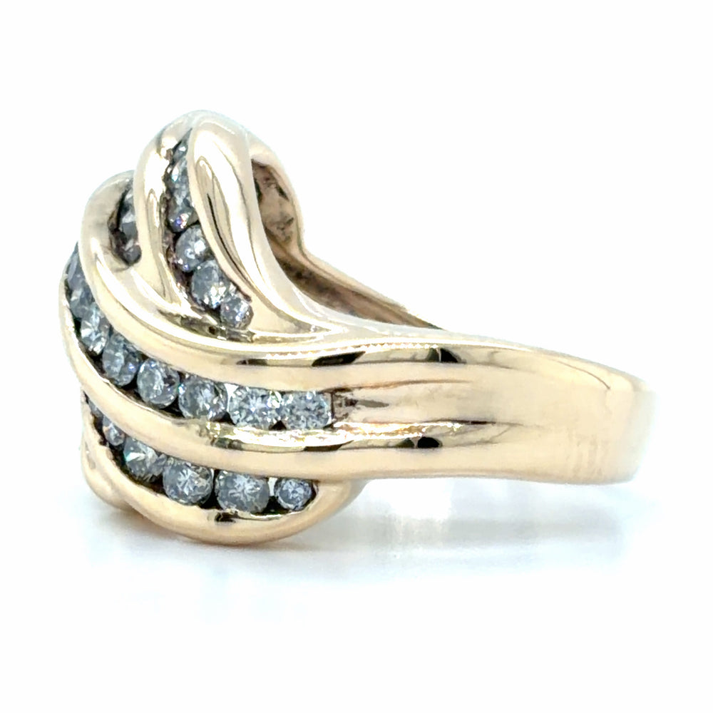 Estate Channel Set Diamond Wave Ring