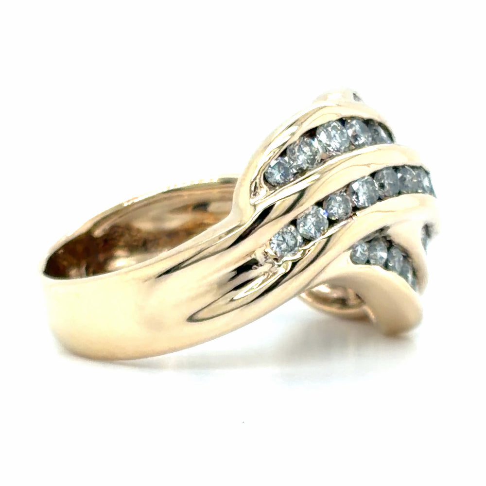 Estate Channel Set Diamond Wave Ring