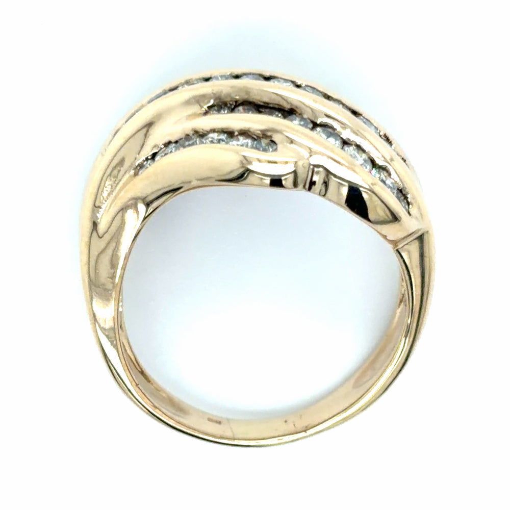 Estate Channel Set Diamond Wave Ring
