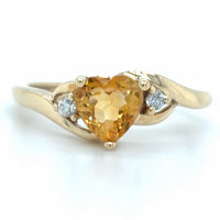 Estate Heart Shaped Citrine Ring