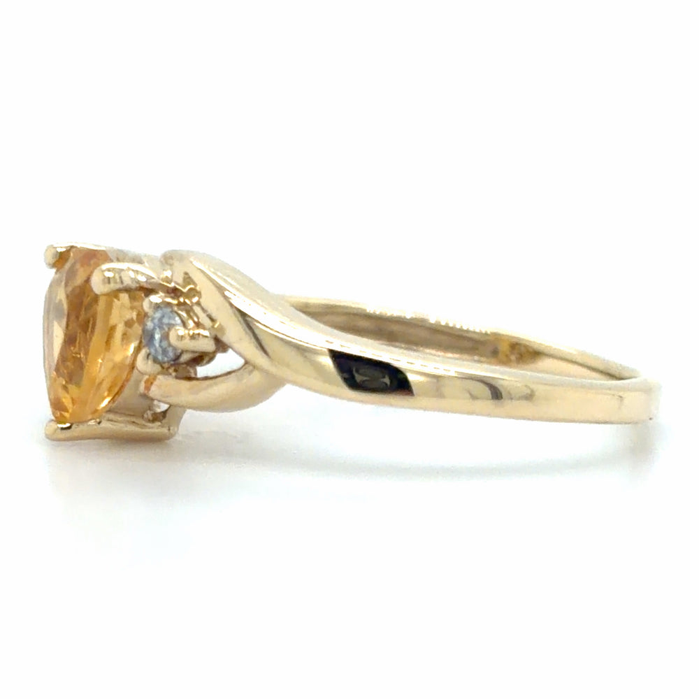 Estate Heart Shaped Citrine Ring