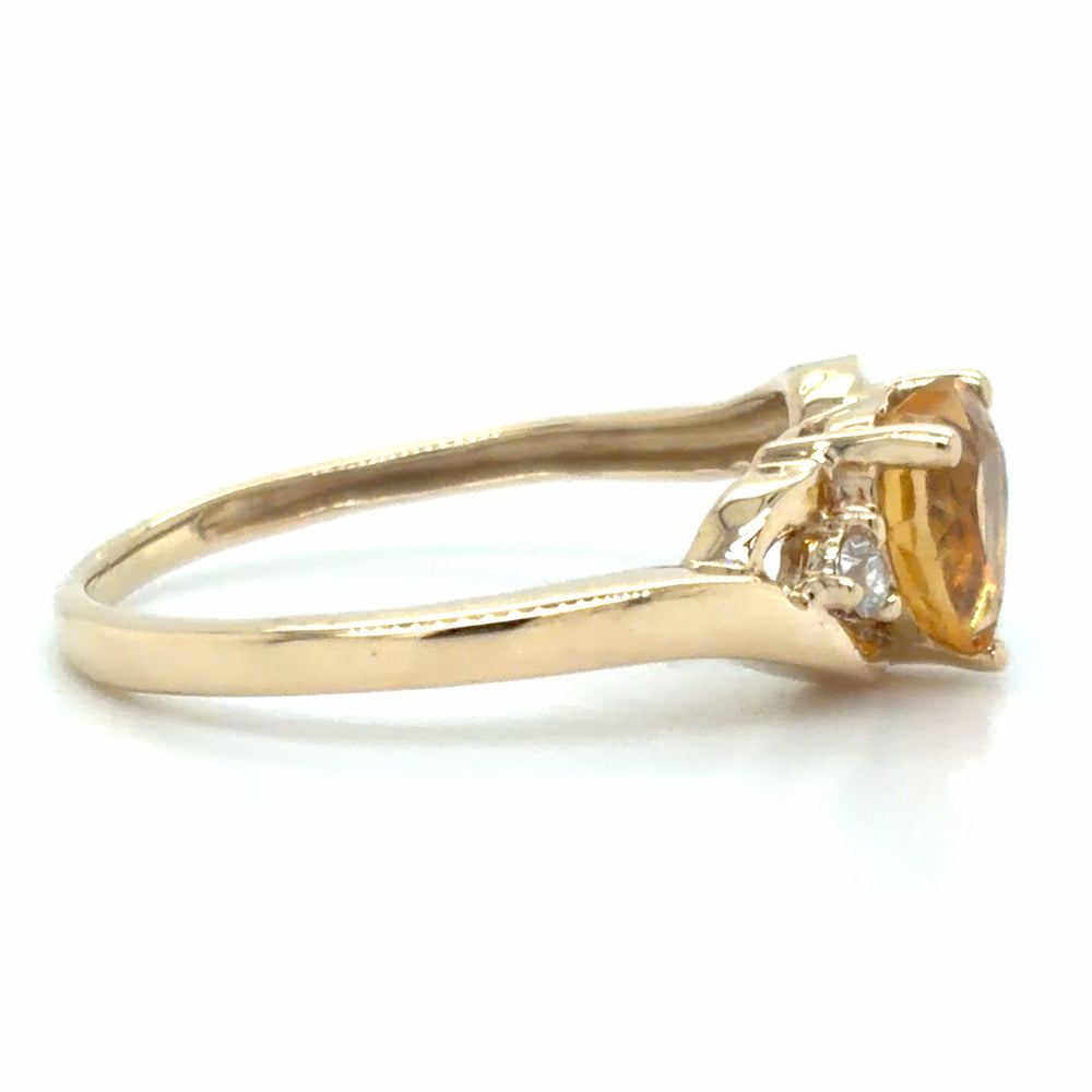 Estate Heart Shaped Citrine Ring
