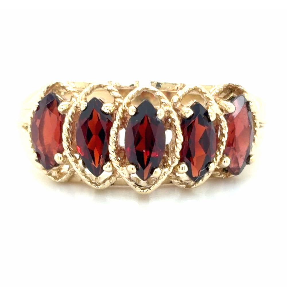 Estate Garnet Rooftop Ring