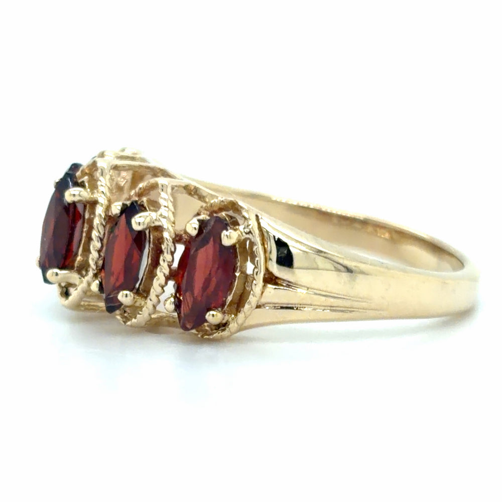 Estate Garnet Rooftop Ring