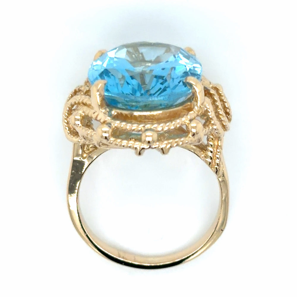 Estate Swiss Blue Topaz Statement Ring