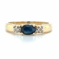 Estate Sapphire & Diamond Stackable Band