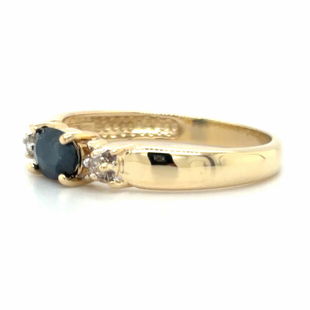 Estate Sapphire & Diamond Stackable Band