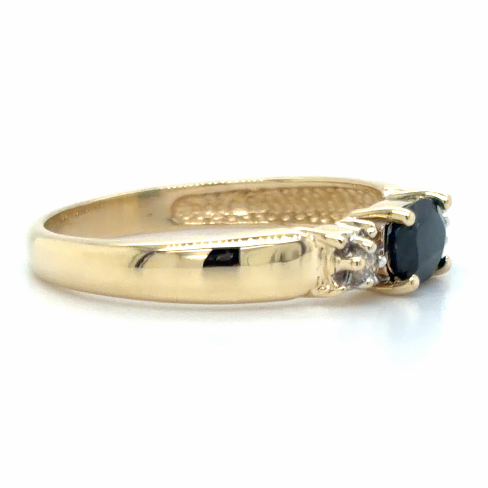 Estate Sapphire & Diamond Stackable Band