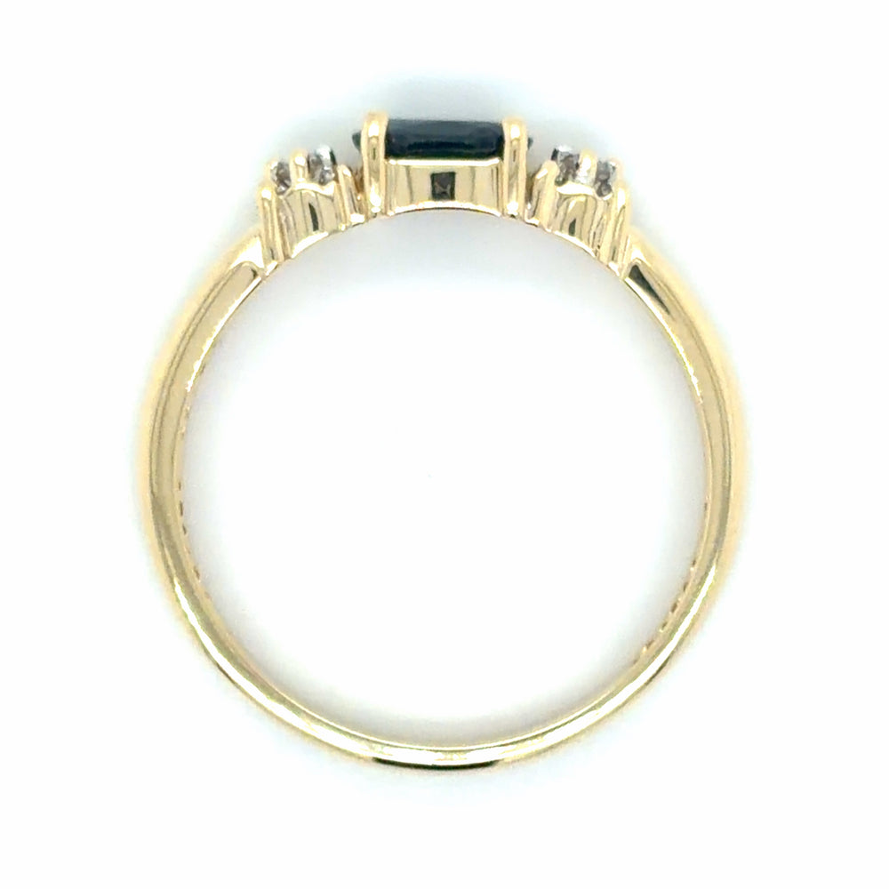 Estate Sapphire & Diamond Stackable Band