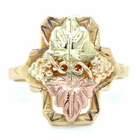 Estate Black Hills Gold Grape Leaves Fashion Ring