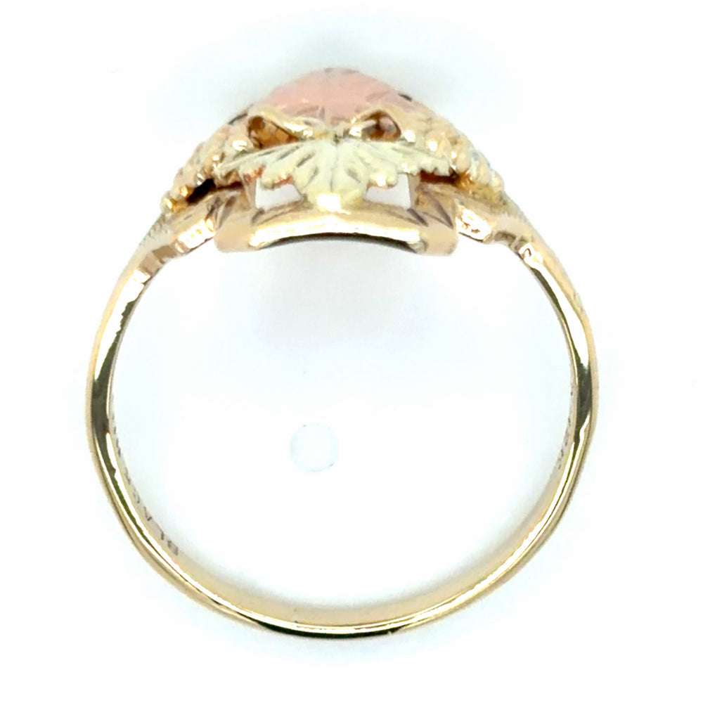 Estate Black Hills Gold Grape Leaves Fashion Ring