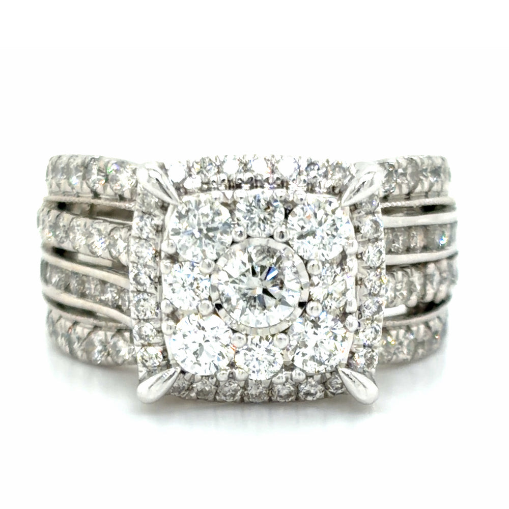 Estate 1.89cttw Diamond Square Halo Ring