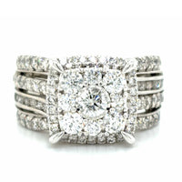 Estate 1.89cttw Diamond Square Halo Ring